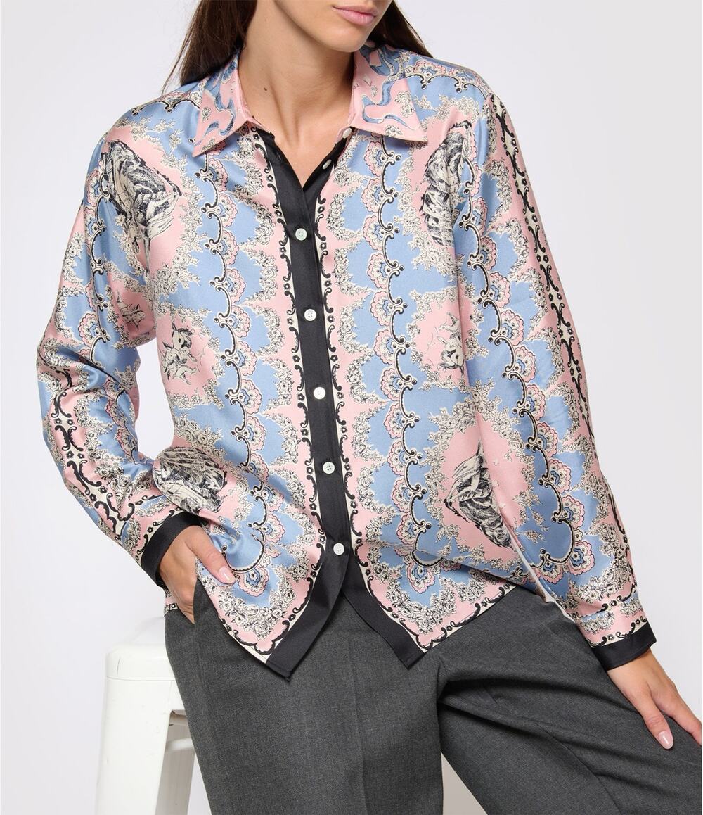 NWOT Paul & Joe Pink Silk Gallery Shirt size 2FR/8 US $790